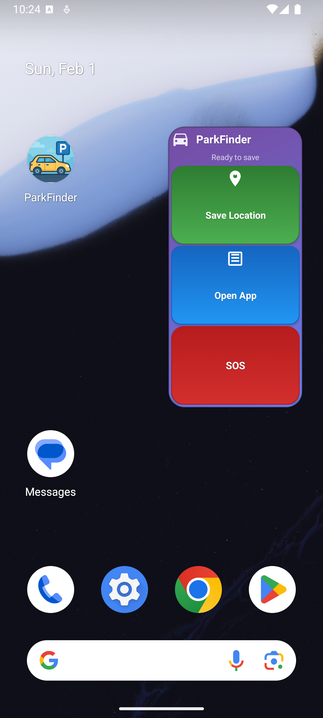 ParkFinder Home Screen Widget