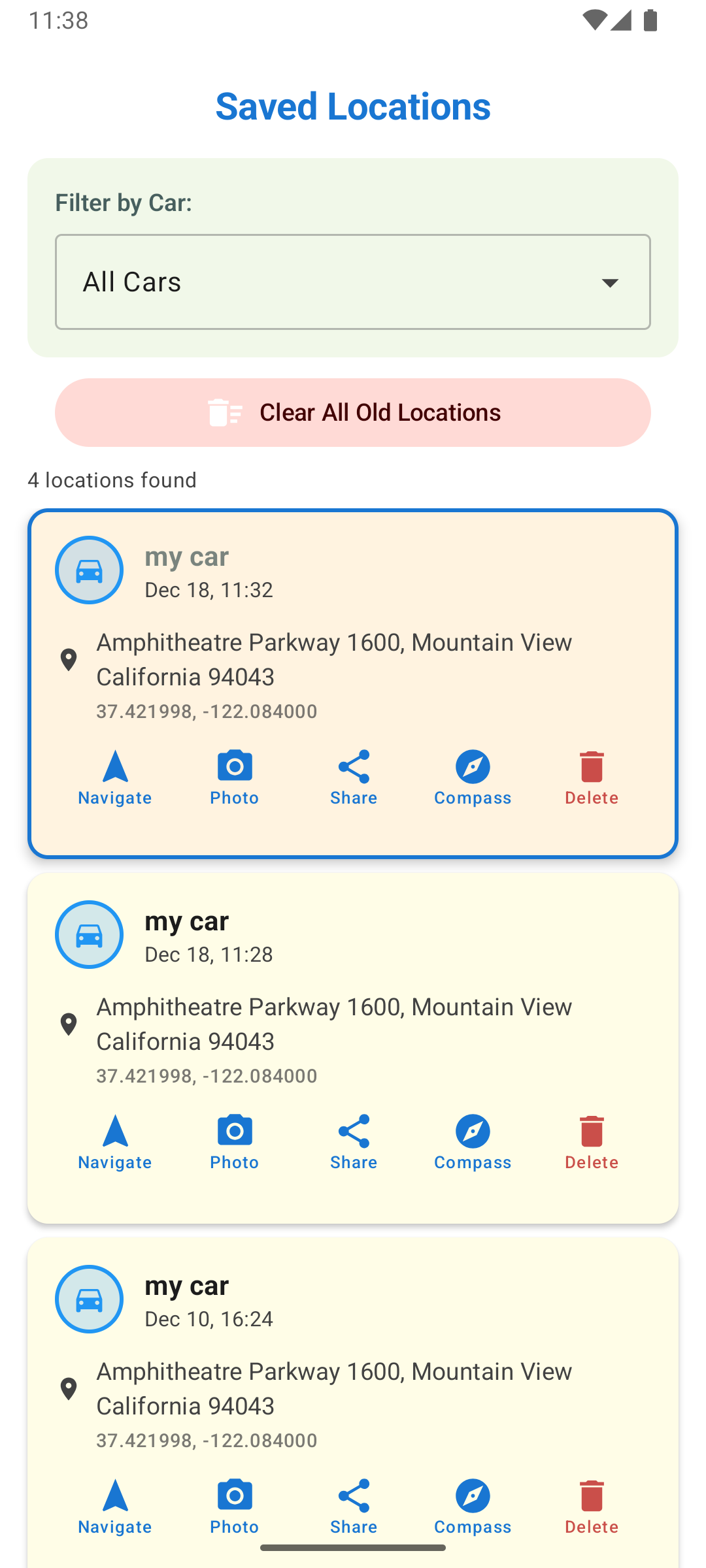 ParkFinder Light Mode Screenshot 2