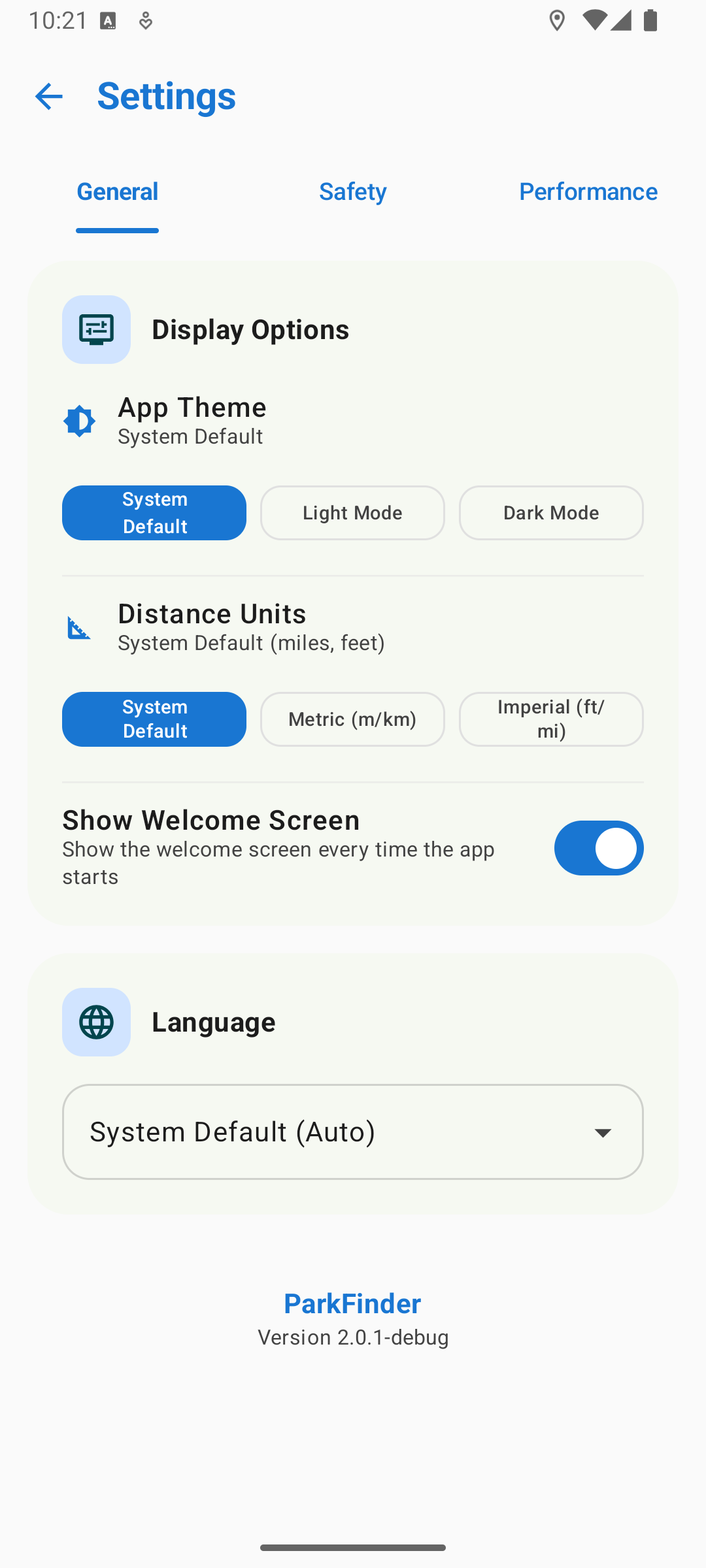 ParkFinder Light Mode Screenshot 1