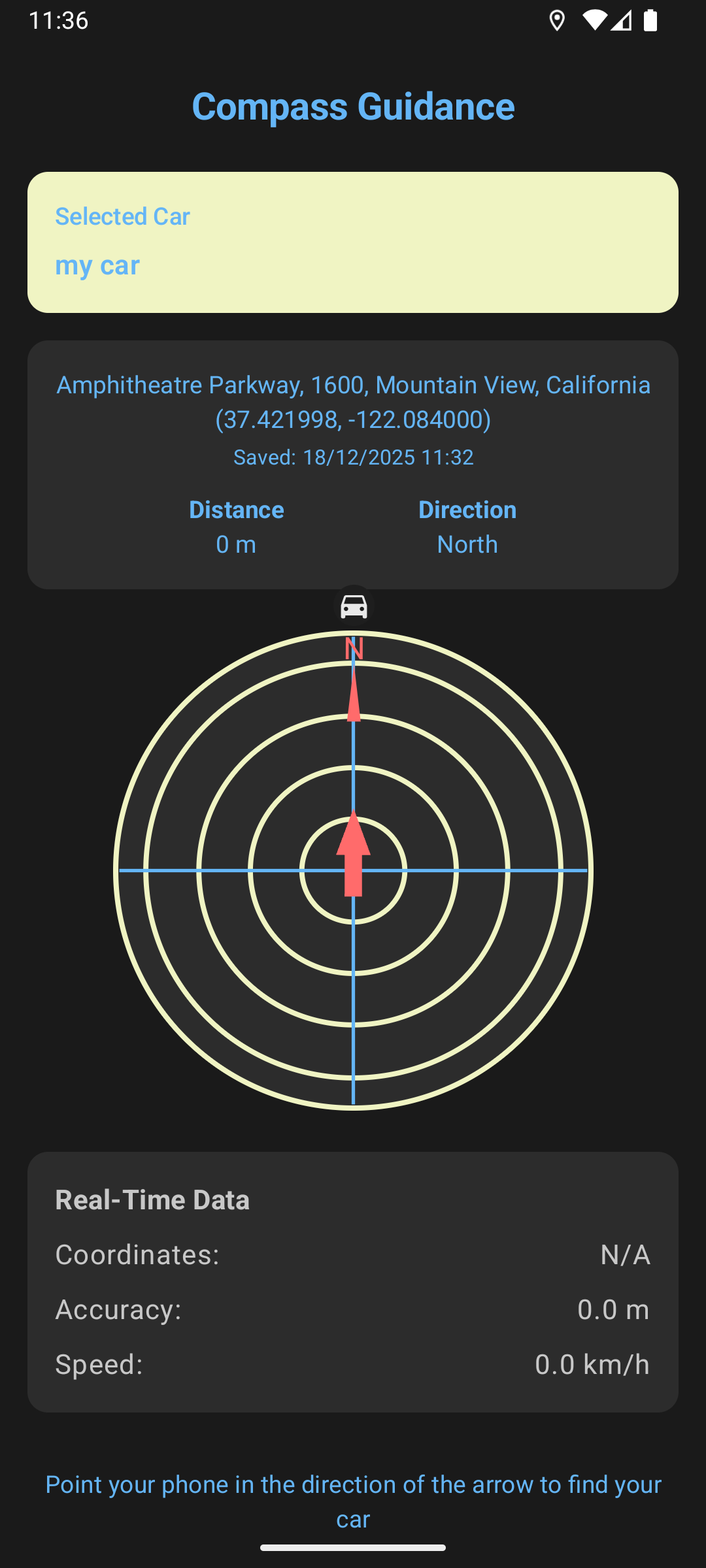 ParkFinder Dark Mode Screenshot 3
