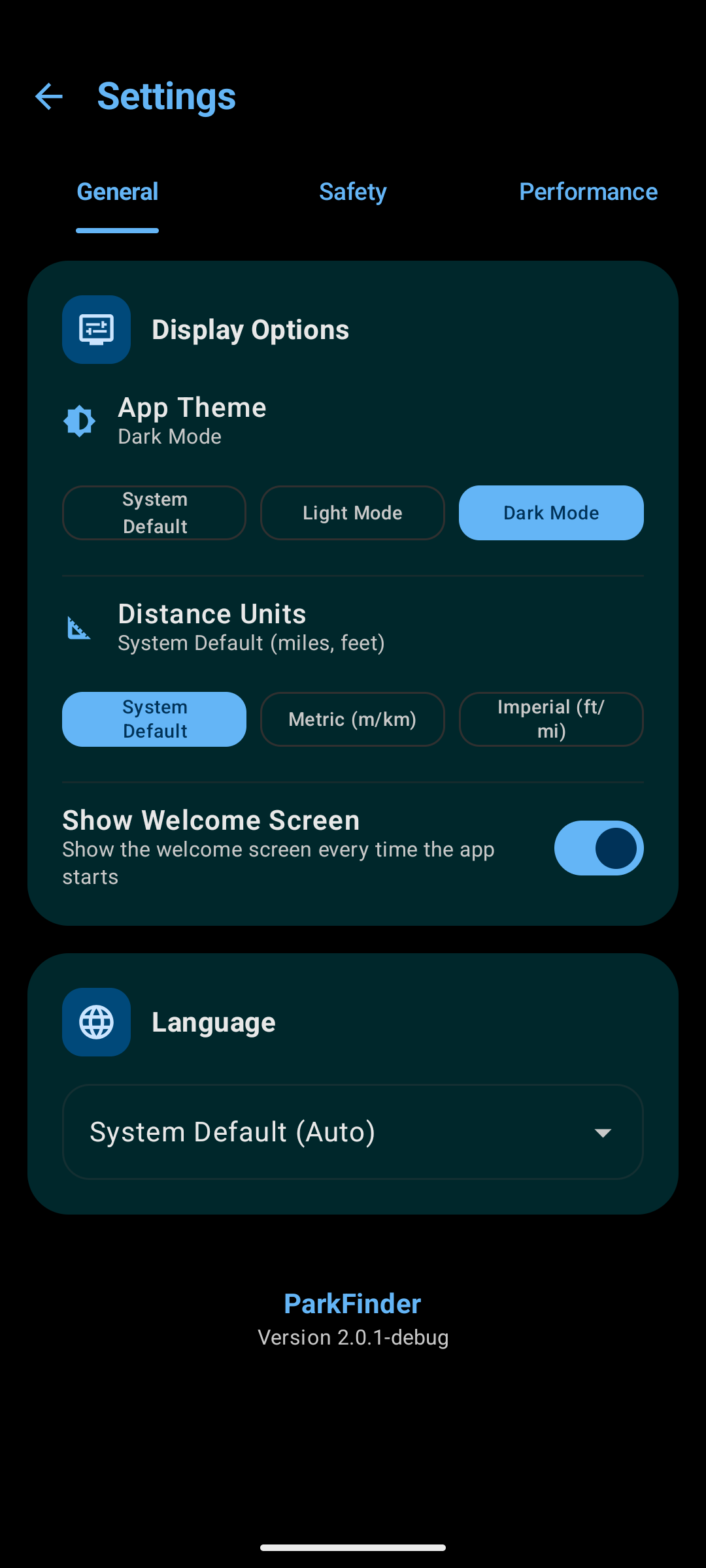ParkFinder Dark Mode Screenshot 5