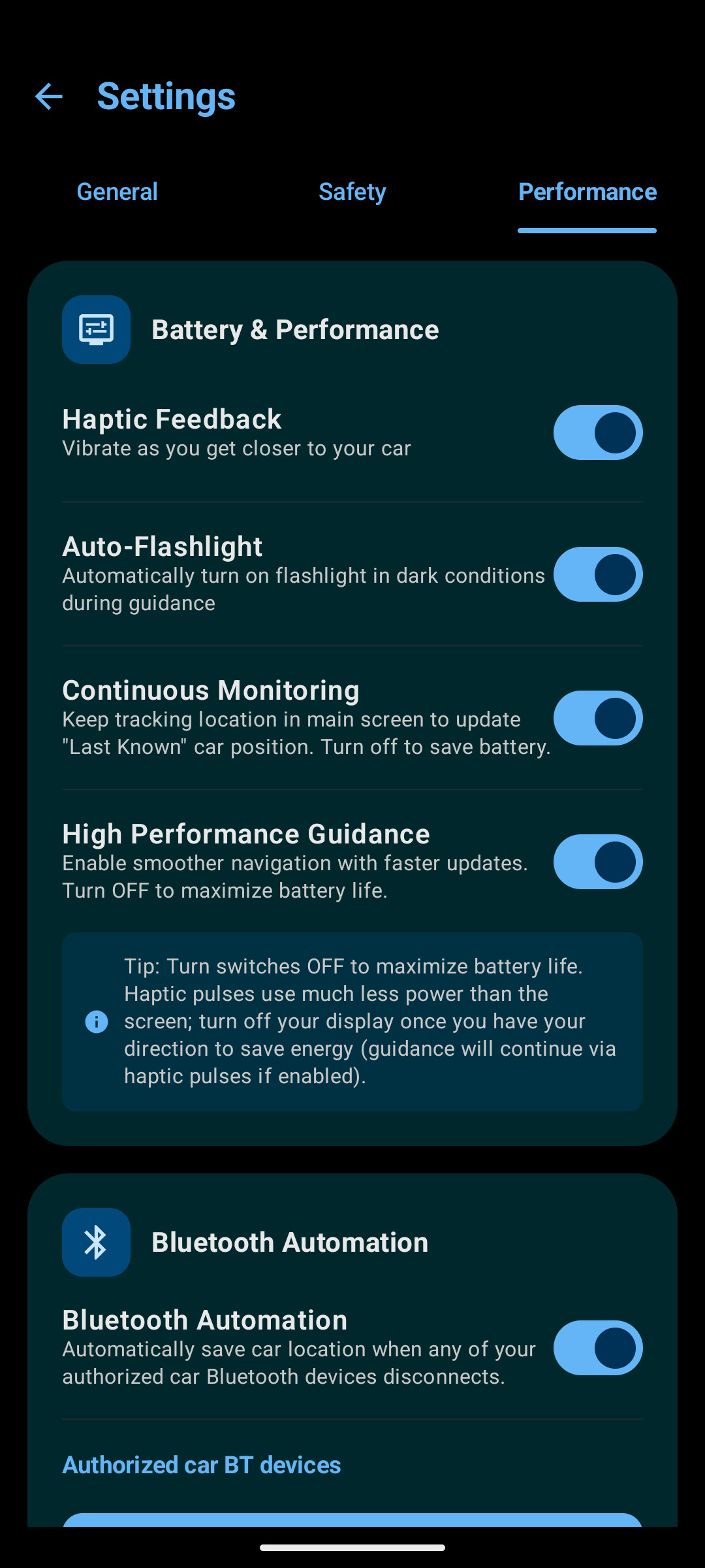 ParkFinder Dark Mode Screenshot 5